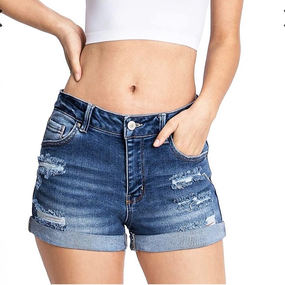 STS Blue Pants - STS Blue Jeans Shorts Boyfriend Denim Destructed, Plus Size 37 OR Size 24 NWT